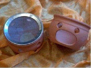Räucher Stövchen aus Ton mit Metallgitter